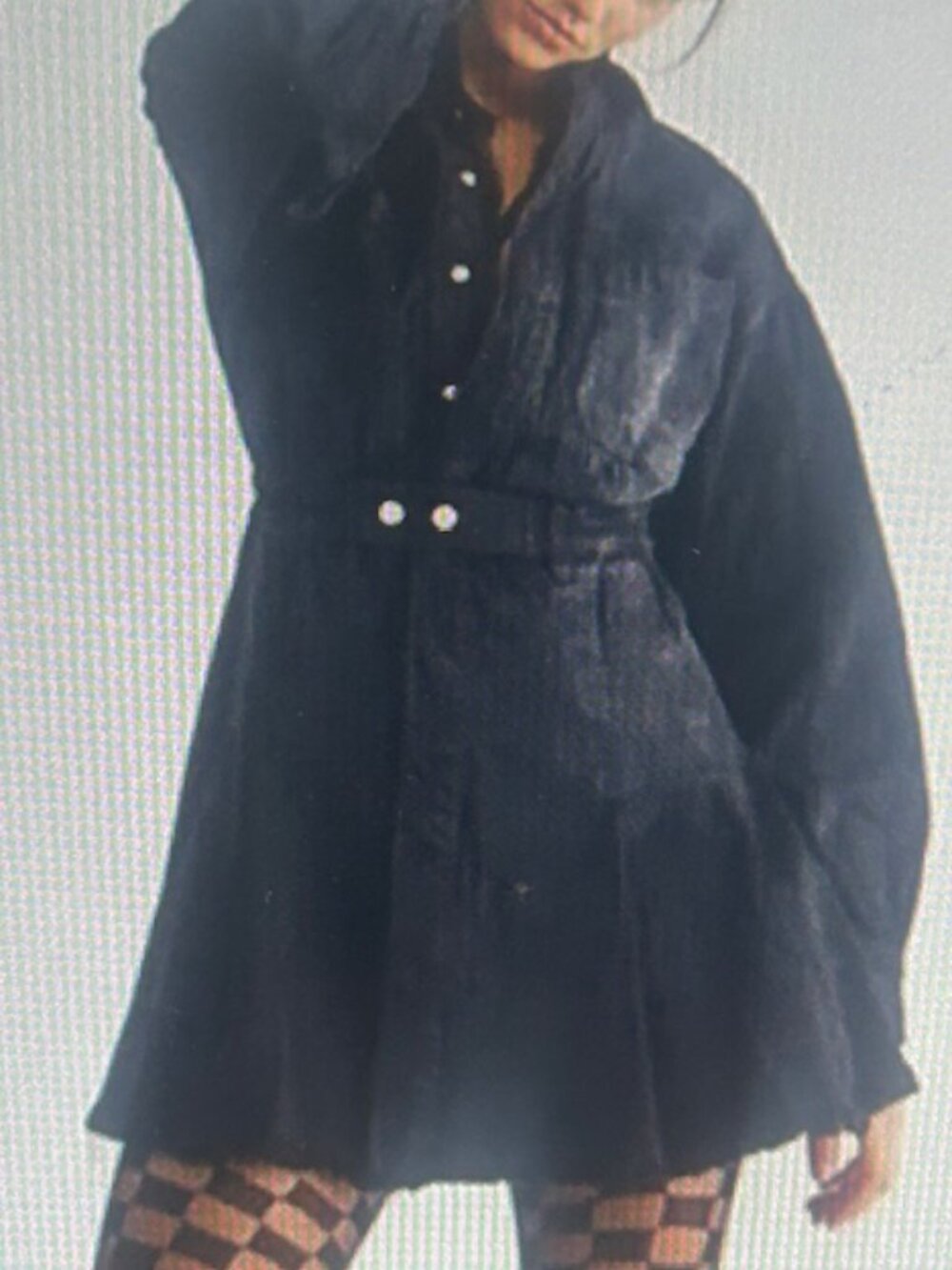 We the Free Free People Chain of Command Black Denim Fray Fitted Mini Dress NEW - Picture 2 of 16